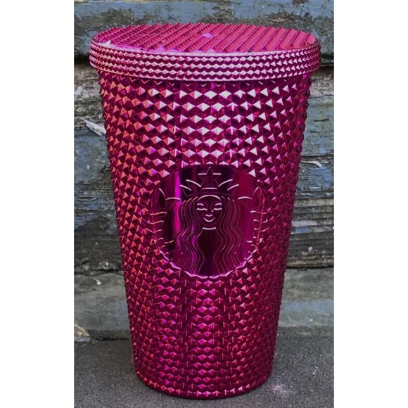 Starbucks Other - Starbucks Christmas 2022 Grande Sangria 24 oz Metallic Pink Studded Tumbler